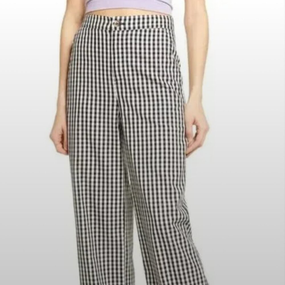 Nordstrom BP Black and White Gingham Straight Leg Pant